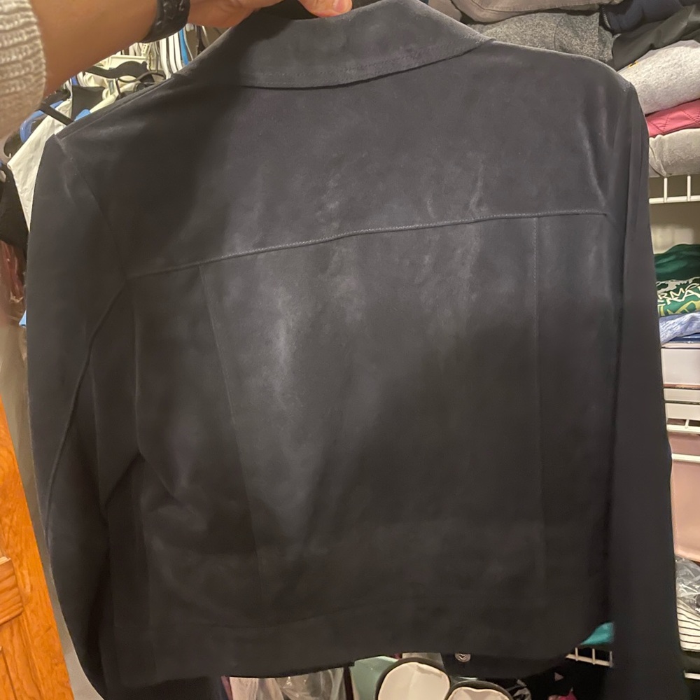 Michael Kors navy Italian cow leather jacket - Picture 9 of 16